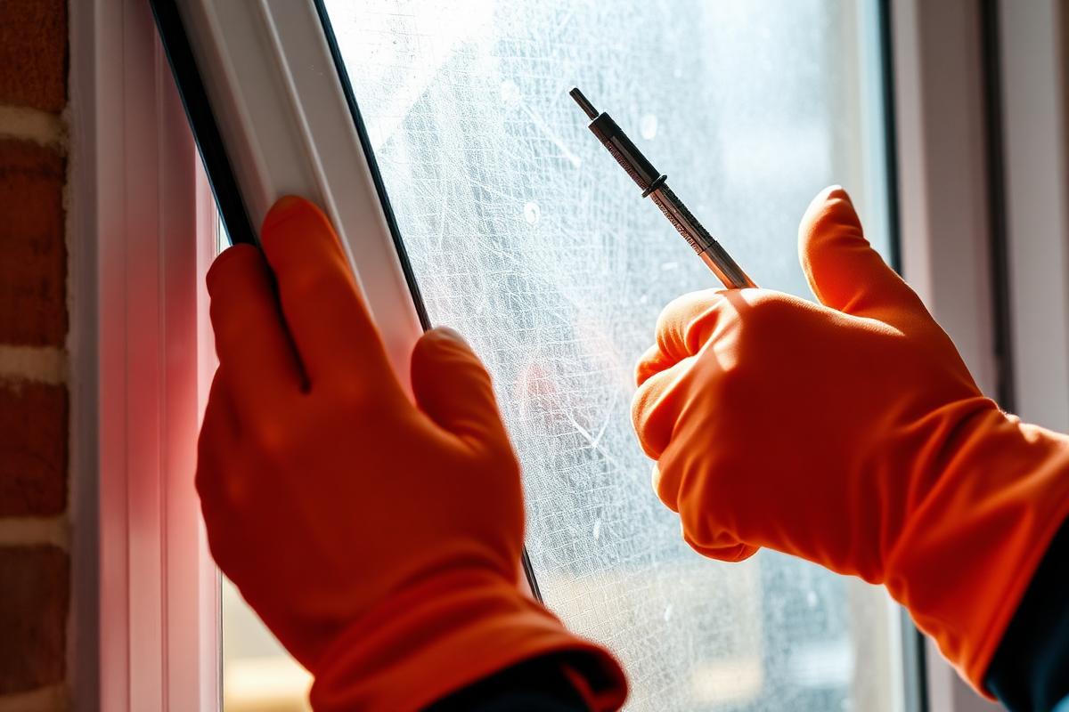 Glazier replacing a misted double glazed sealed unit